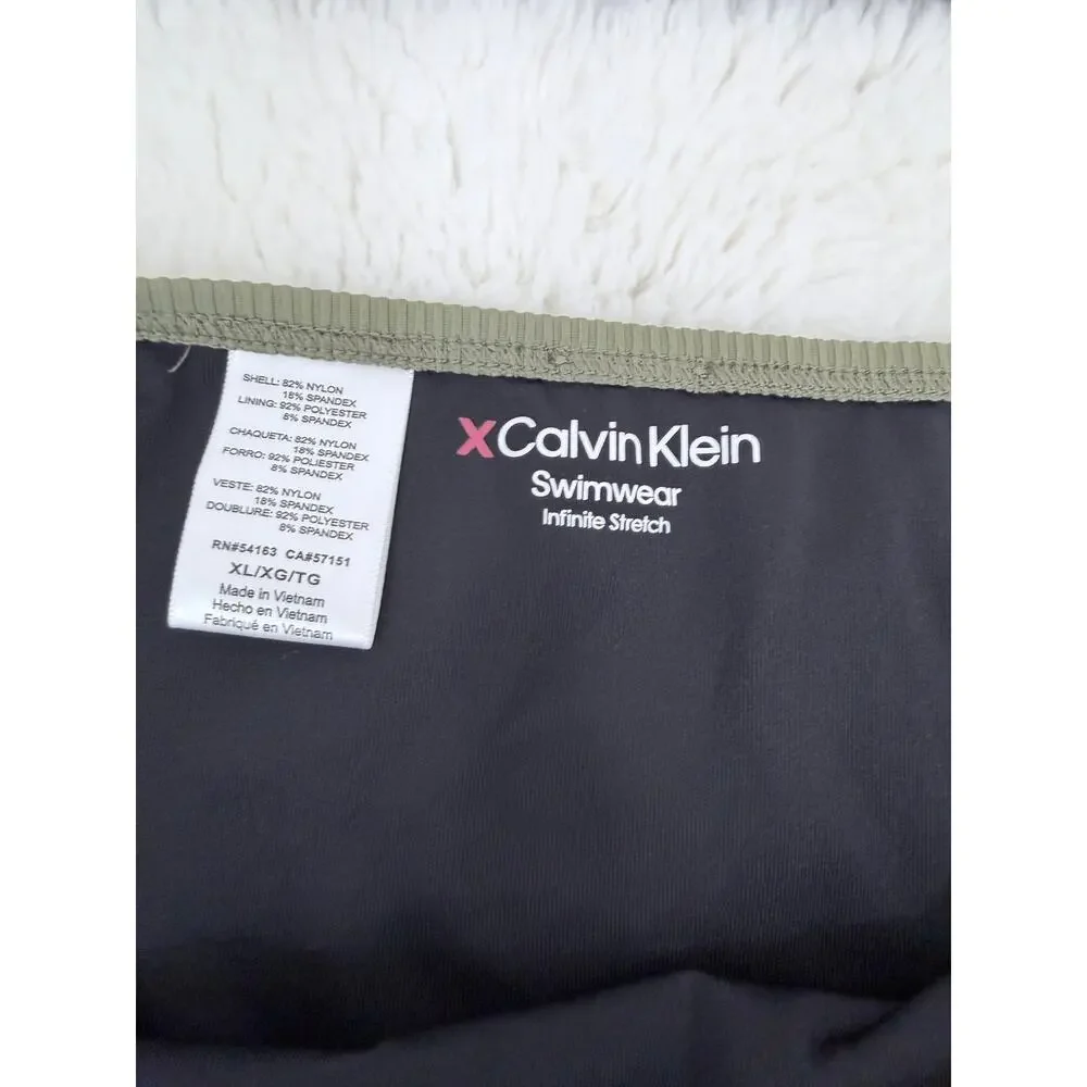 Calvin Klein XL Olive Green Ribbed Bikini Set Infinite Stretch
